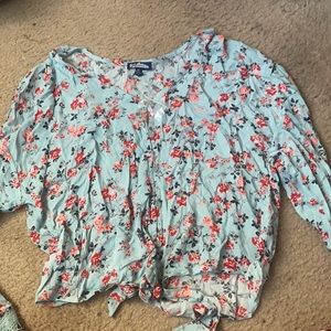 blue flower shirt